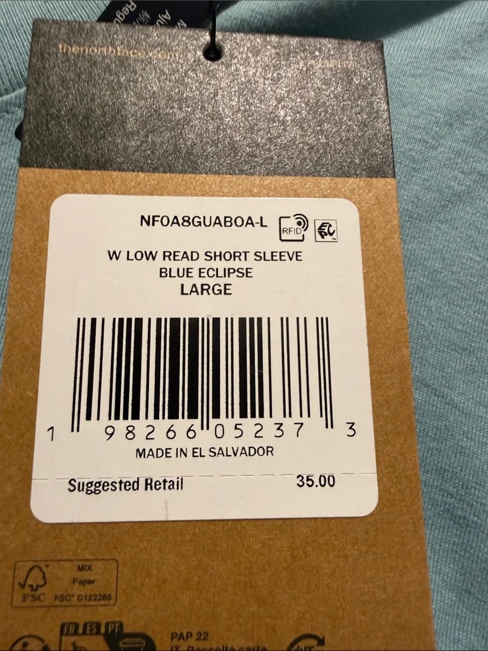 NWT The North Face Women’s Short Sleeve Tee — Blue Eclipse - Picture 2 of 2